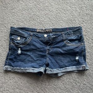 Dark denim solid blue jean shorts size 17 perfect for summer